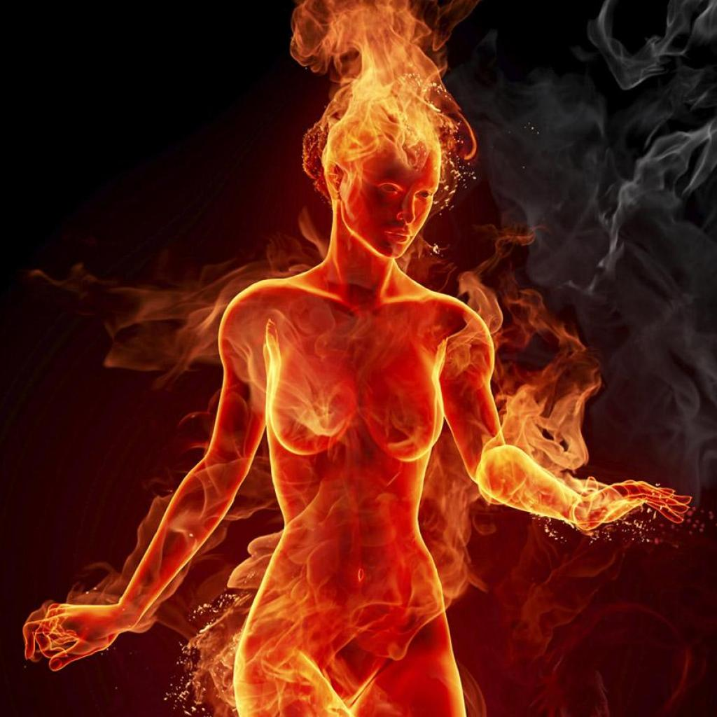 3D Fire Girl wallpaper
